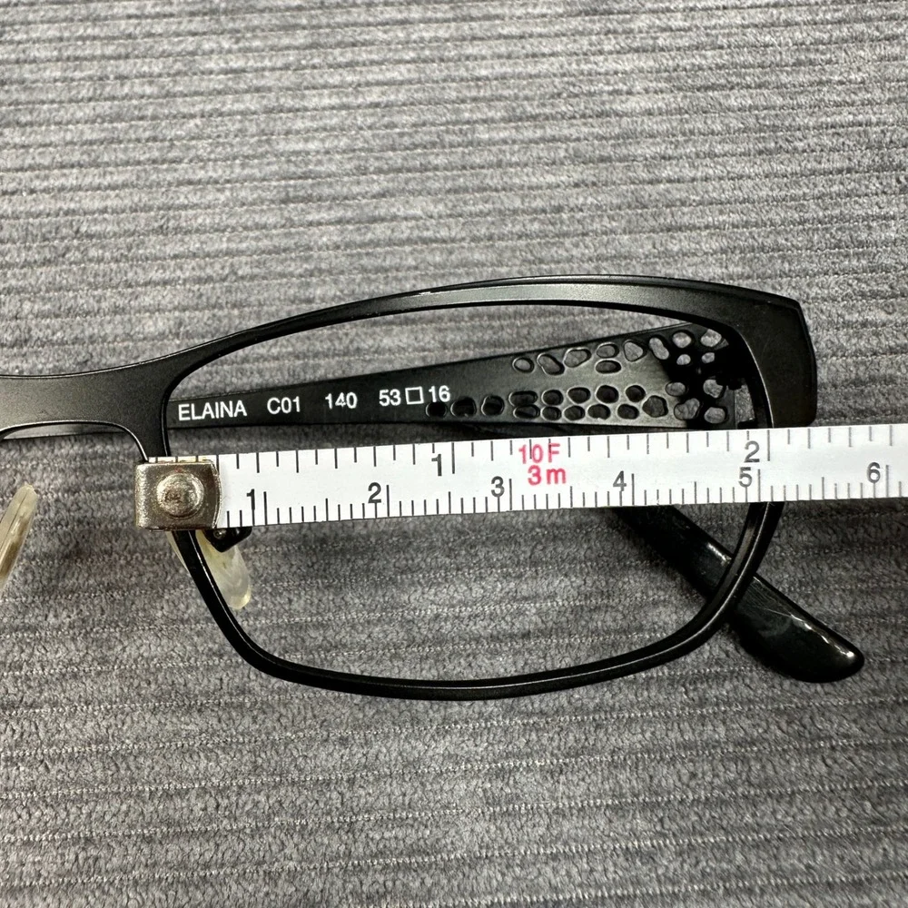 L'Amy Paris Elaina C01 Black Metal Eyeglass Frames Made in France 53-16-140